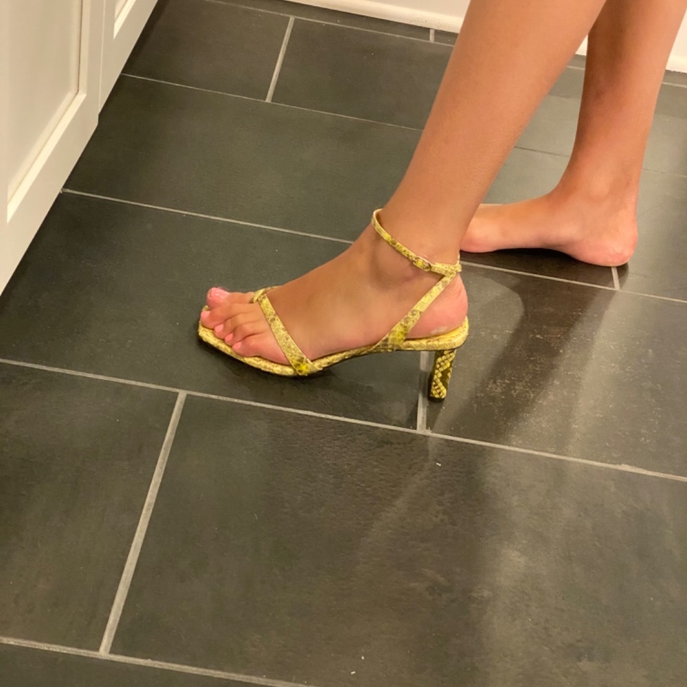 Alexandre Birman Yellow Python Sandals Size 38 - image 4